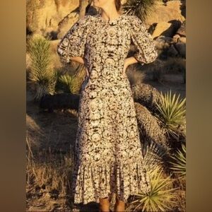 Sea New York Borealis Puff Sleeve Midi Dress Size 0